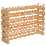 EasyComfort Scaffale Portabottiglie in Legno di Abete, Cantinetta Portabottiglie con 6 Ripiani per 72 Bottiglie e Peso Massimo 100 kg, 114x28x85 cm, Legno Naturale