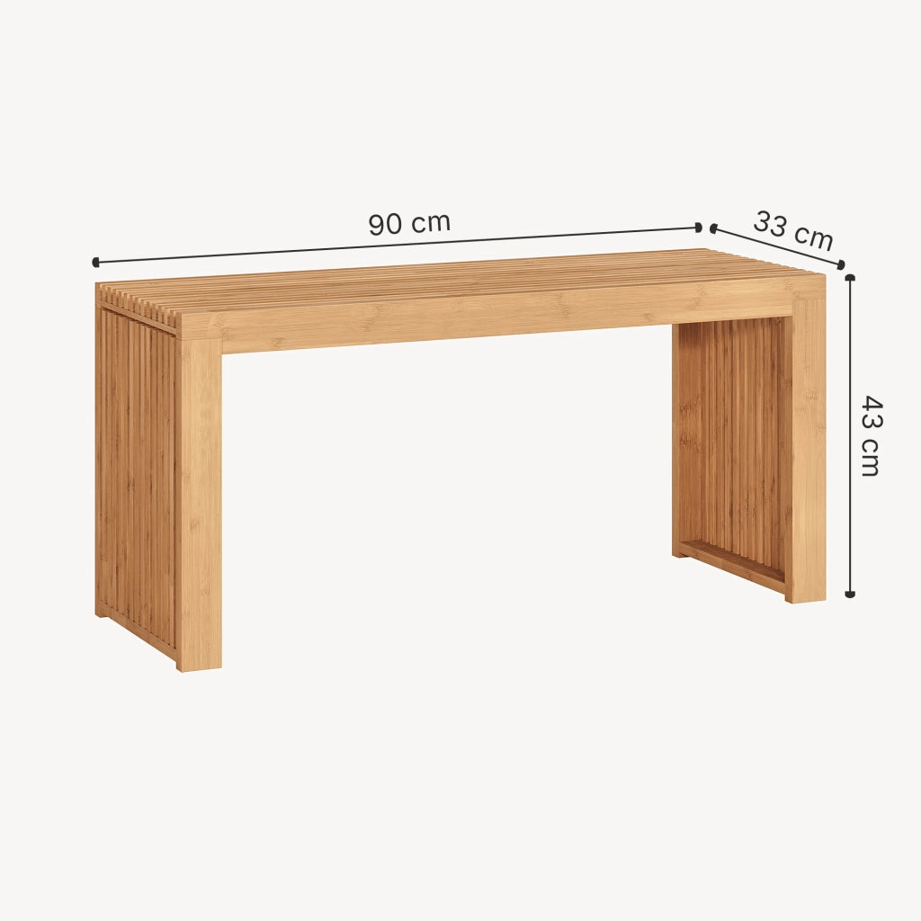 Panca da Scarpe Korjad Seduta in Bambù Naturale 90 x 33 x 43 cm [en.casa]