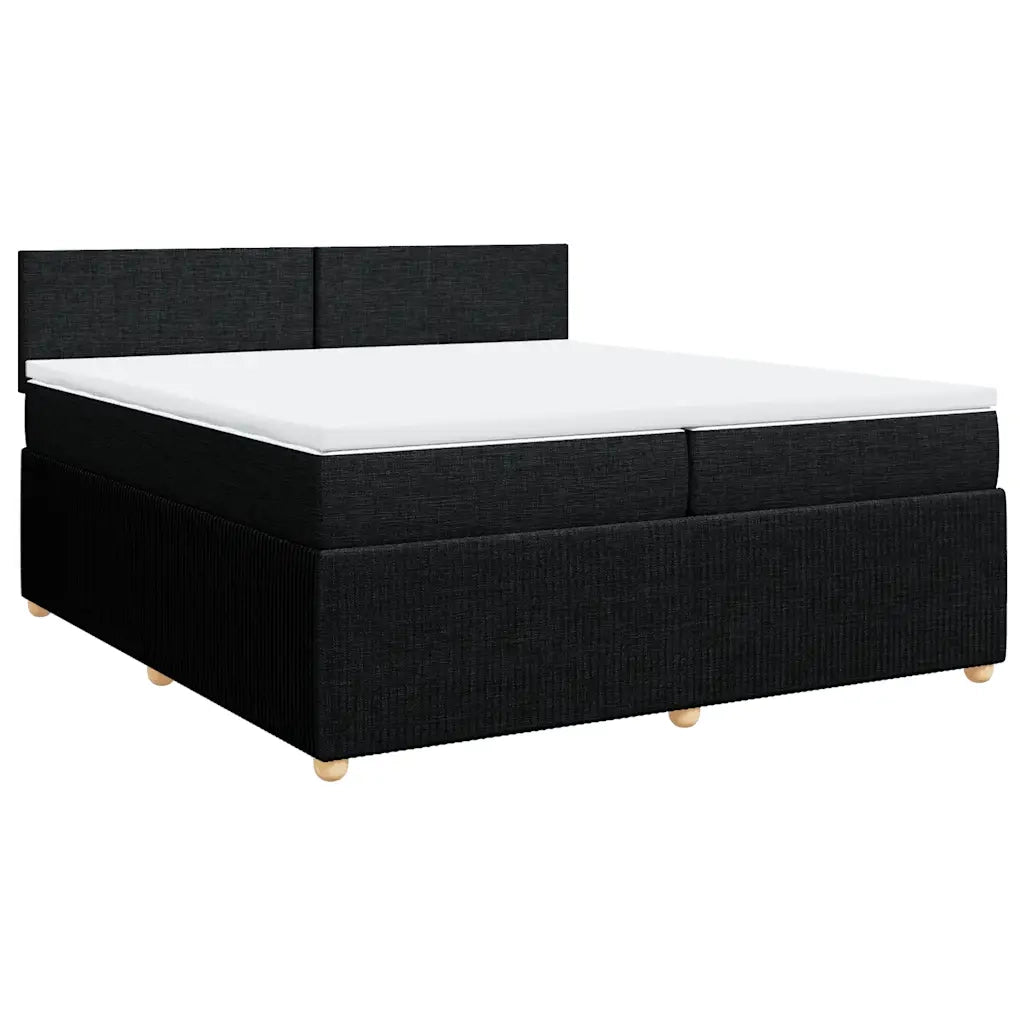 Giroletto a Molle con Materasso Nero 200x200 cm in Tessuto