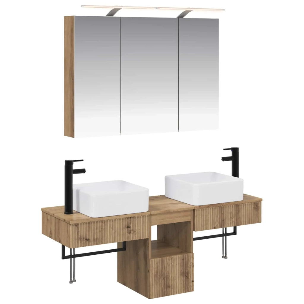 Set di Armadi da Bagno 4 pz Rovere Artigianale