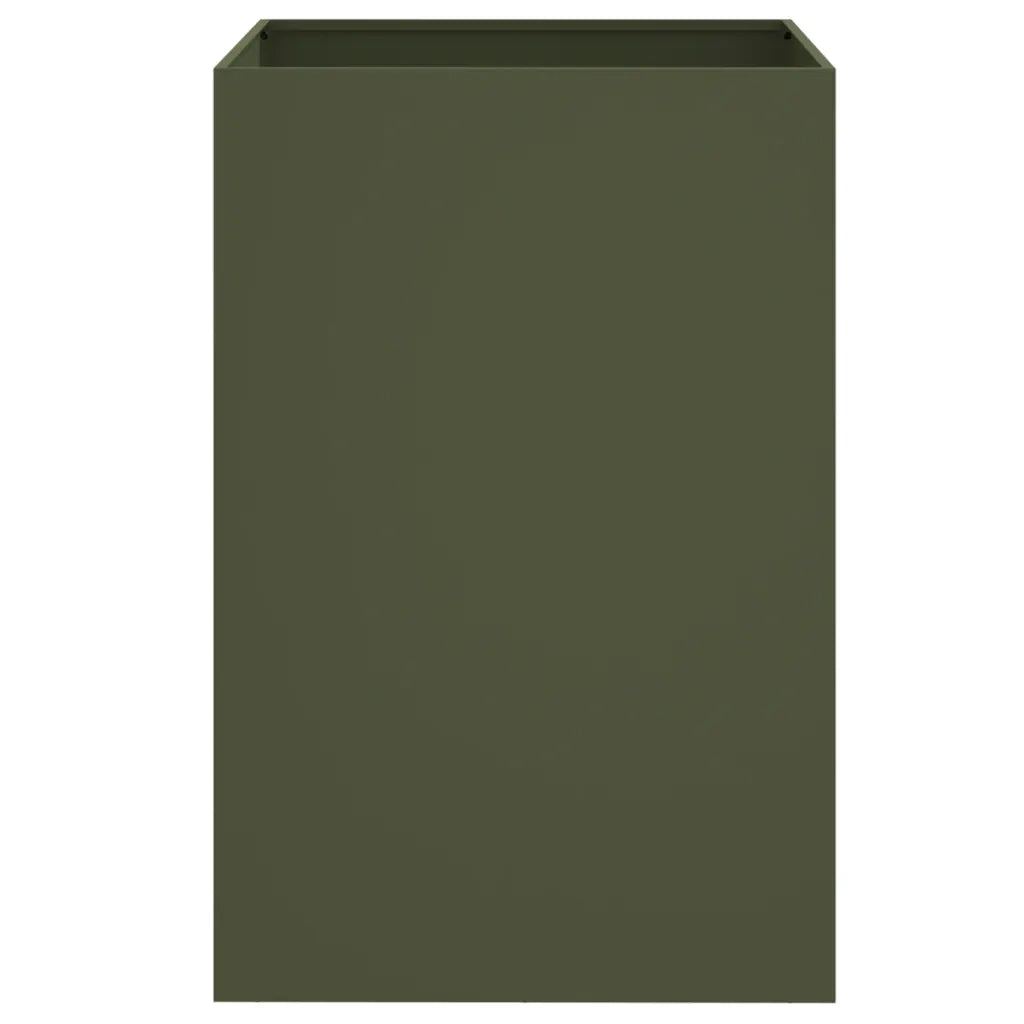 Fioriera | Cassetta per fiori | Vaso Verde Oliva 52x48x75 cm in Acciaio