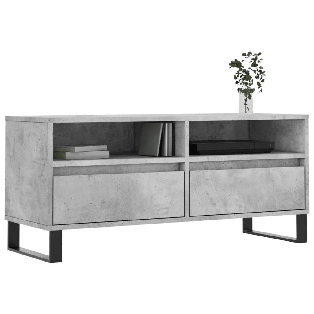 vidaXL Mobile per TV Grigio Cemento 100x34,5x44,5 cm Legno Multistrato