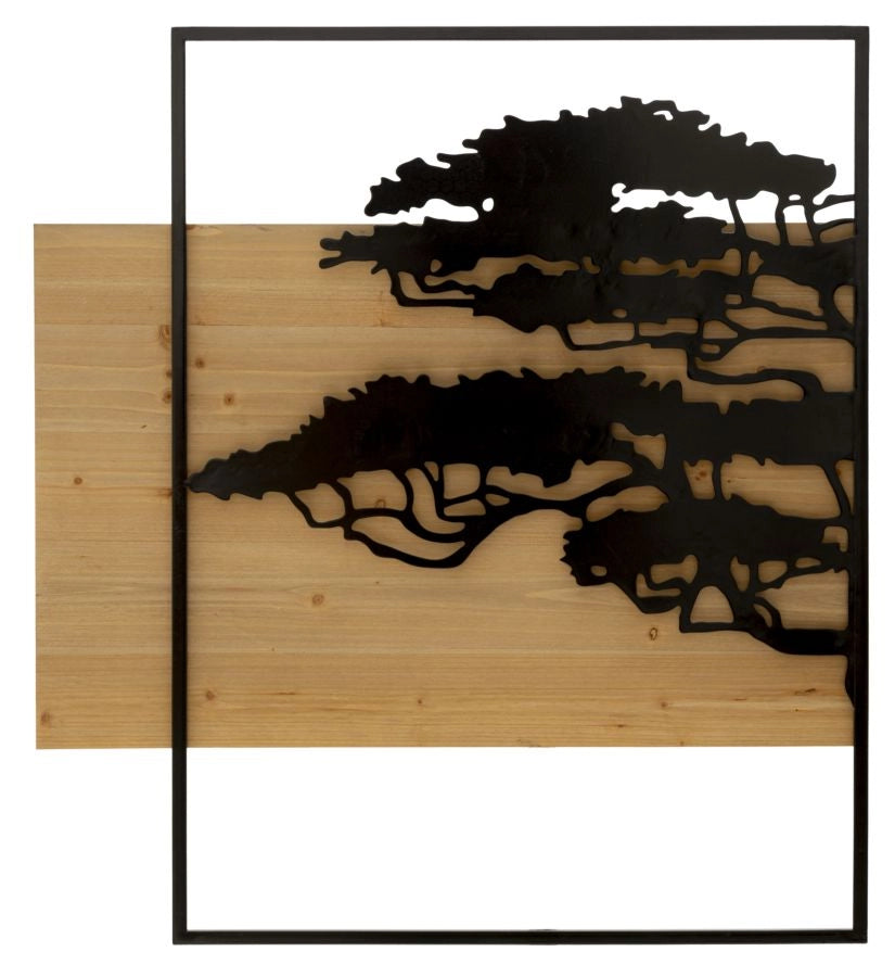 Pannello da Muro Lagos Ferro e Wood Set 3pz 204x2x80 cm in Ferro e MDF Nero e Marrone