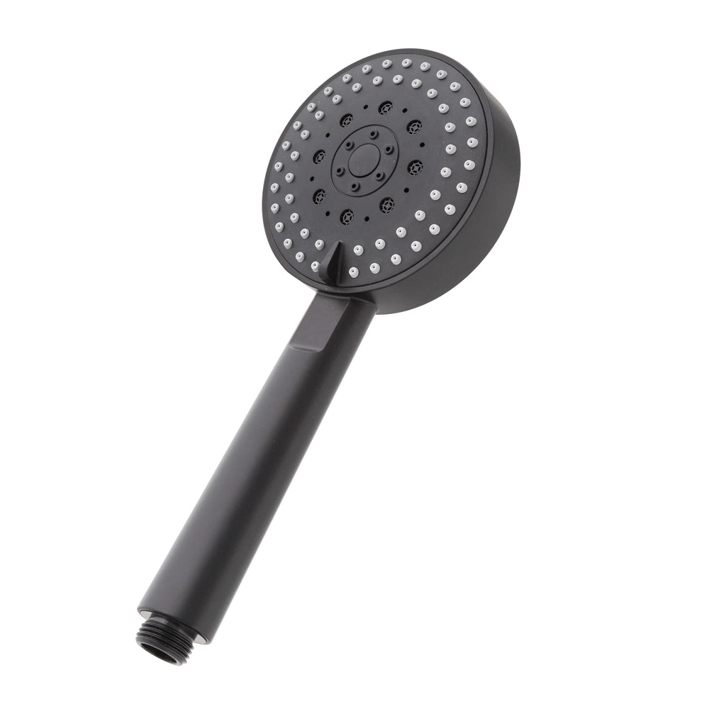 Doccino tondo 25,5cm nero opaco multigetto a getti concentrici in ABS anticalcare Hidra