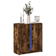 Credenza con LED-Buffet-Armadio da cucina Rovere Fumo 77x34x85 cm in Legno Multistrato