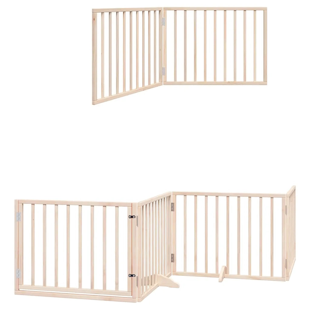 Cancello per Cani Porta Pieghevole 10 Pannelli 800 cm in Pioppo CFW4614801