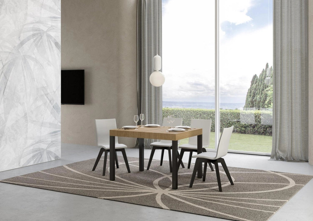 Tavolo allungabile 80x120/204 cm Every Quercia Natura telaio Antracite