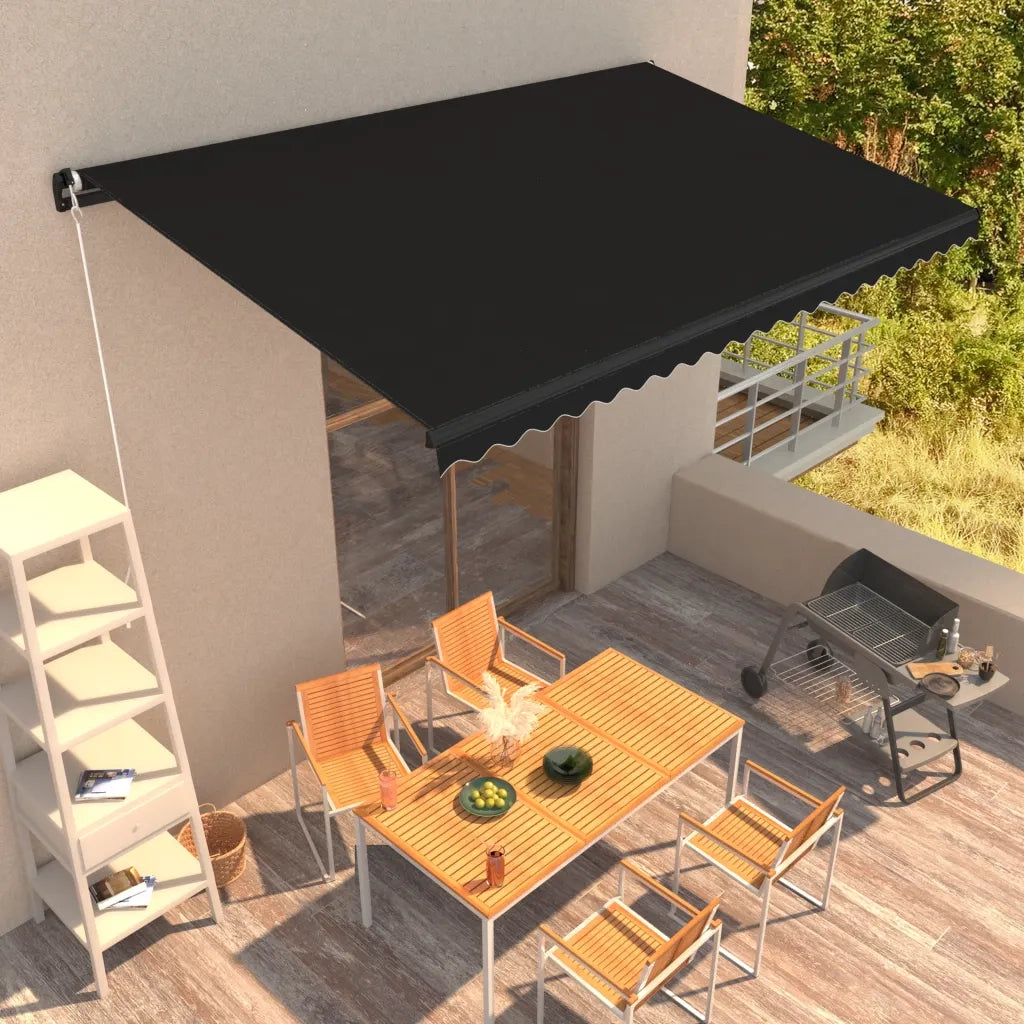 Tenda da Sole Retrattile Manuale 450x300 cm Antracite 3051240