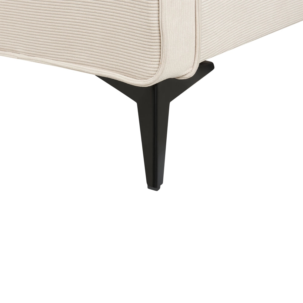 Letto Beige in velluto a coste Gambe in metallo nero 160 x 200 cm a doghe Camera da letto Classica Minimalista
