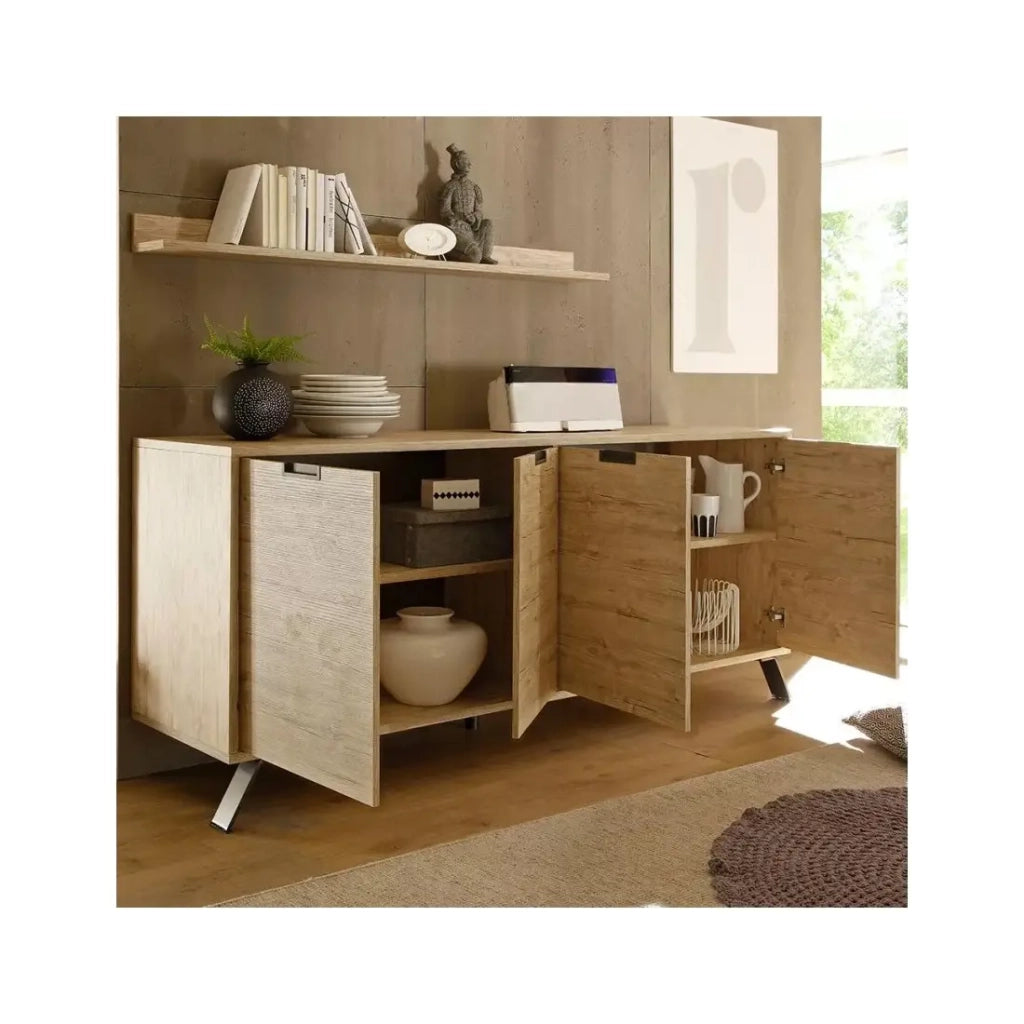 Buffet a 4 porte, collezione SHOW, colore rovere chiaro
