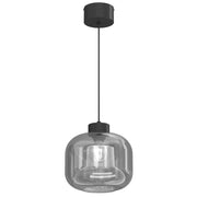 Lampada a sospensione Galante nera vetro fumé E27 Luminex