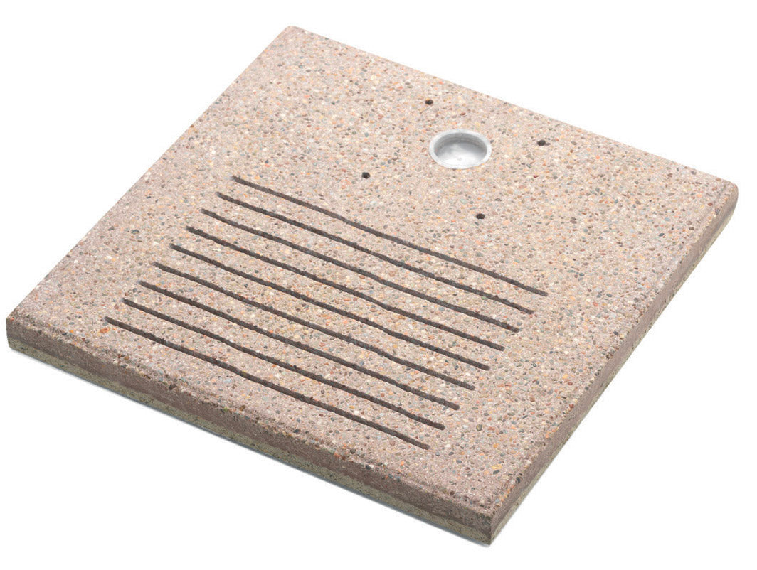 Base Quadrata 40x40x4 cm per Fontane con Ghiera Grande in Cemento Belfer 42/BSE/7.T Tortora
