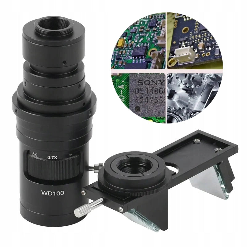 Mikroscopio Digitale HDMI VGA USB Rosfix Zoom WD100 – Zoom Continuo 0,7x-5x, Modulo 3D Rotante, Montaggio C-Mount