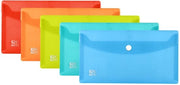 Documenti Oxford in lingua DIN, trasparente plastica, 5 colori, 5 pezzi, blu, giallo, arancione, rosso, verde