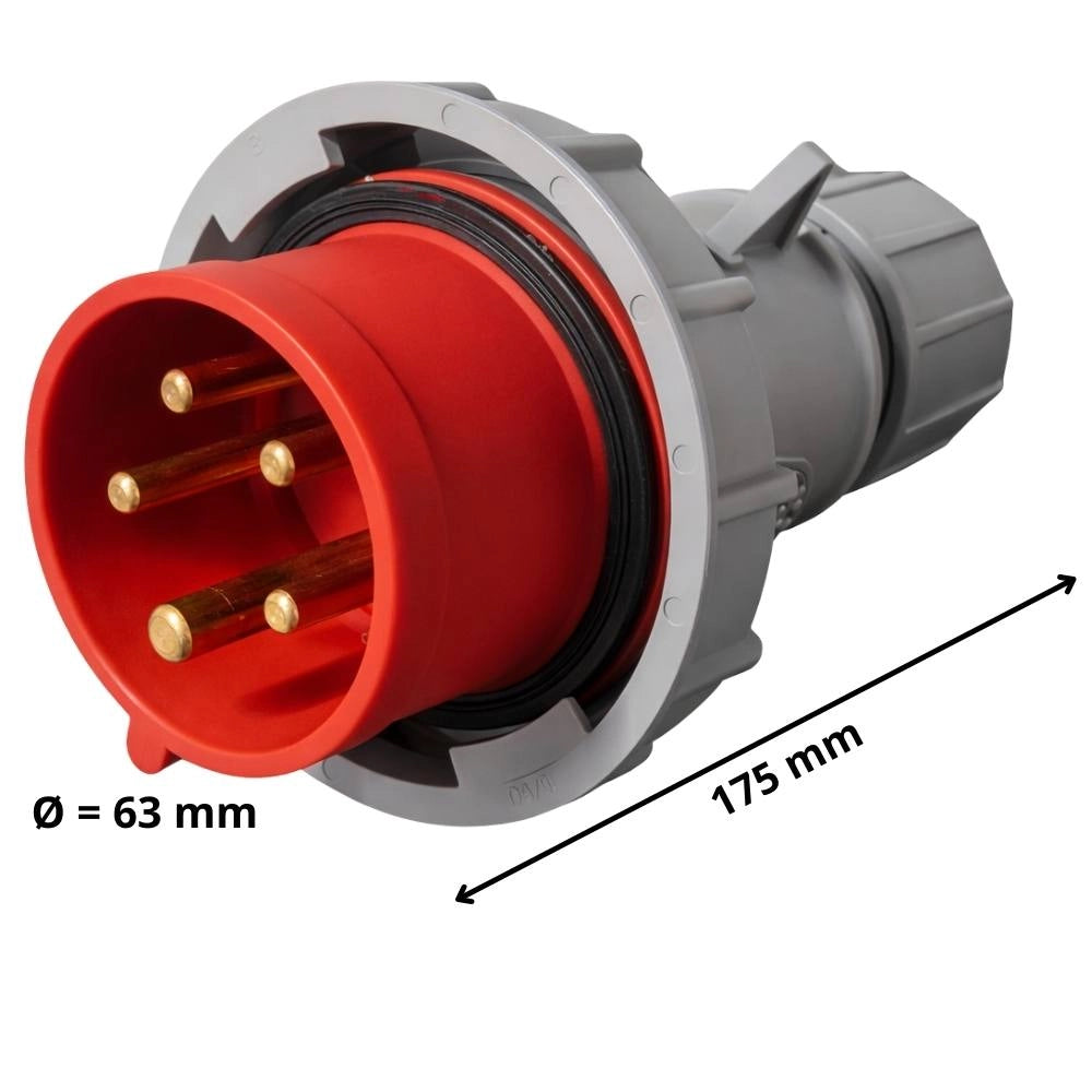 Spina industriale ecova ip67 3p+n+t 415v per impianti e cantieri *** ampere 32 ampere, confezione 1