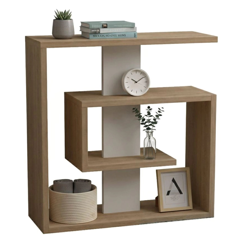 Rumbia, Tavolino da Salotto Portariviste Multiuso, 55x20x57h cm Marrone Quercia