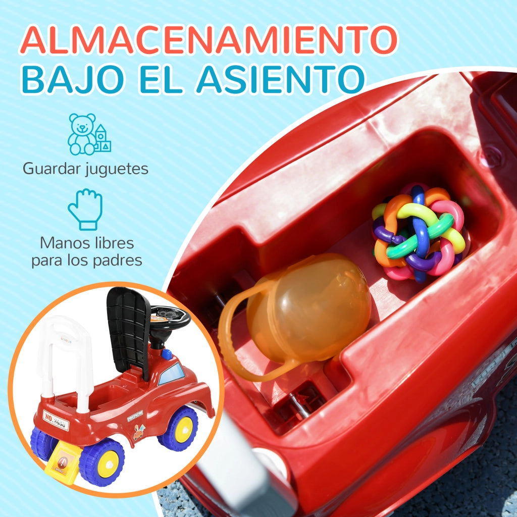 Coche Correpasillos Bambini con Luci e Musica ¨C Zephmum ¨C Rosso 49x24x42 cm
