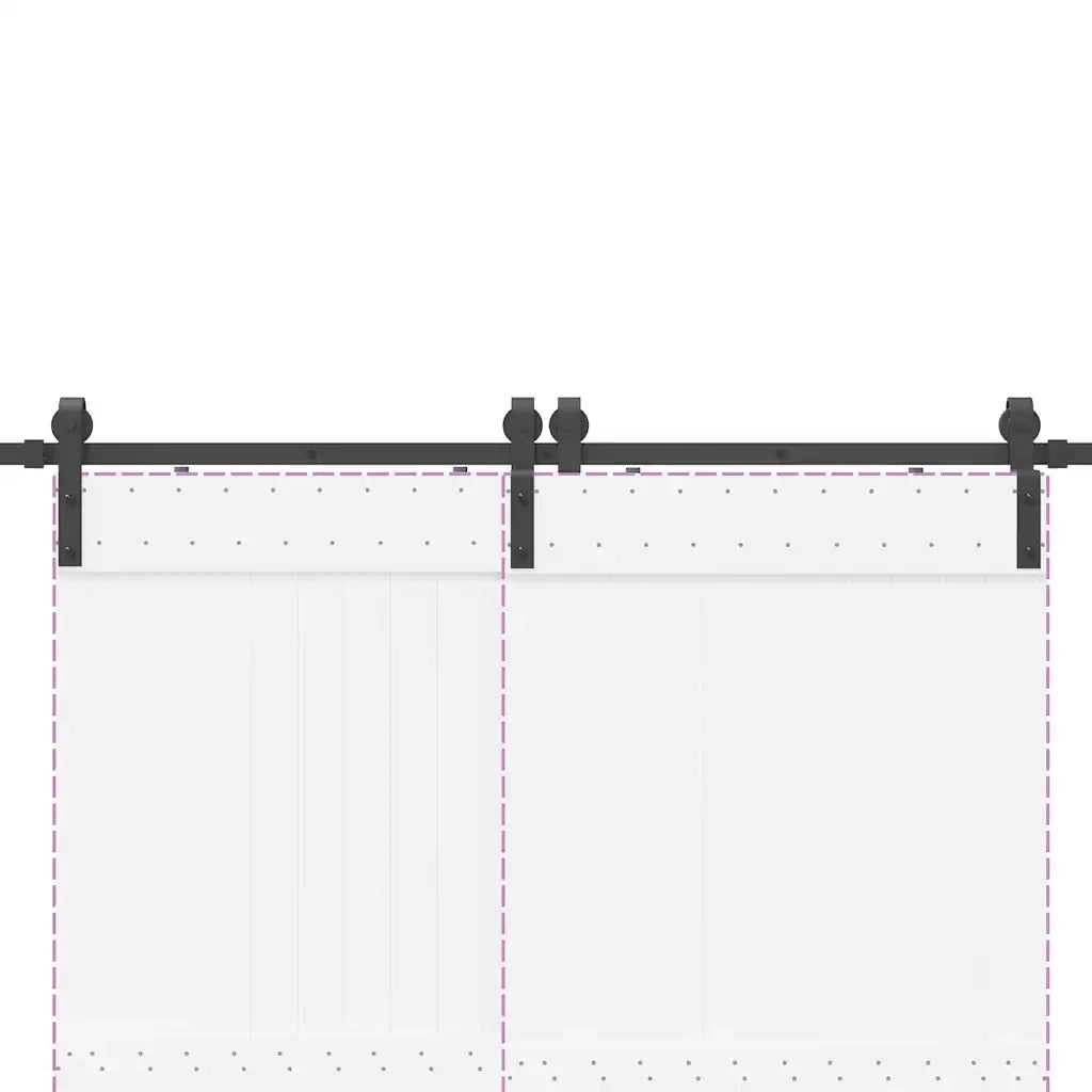 Kit di Binari per Porte Scorrevoli 183 cm Acciaio Nero CFW4147336
