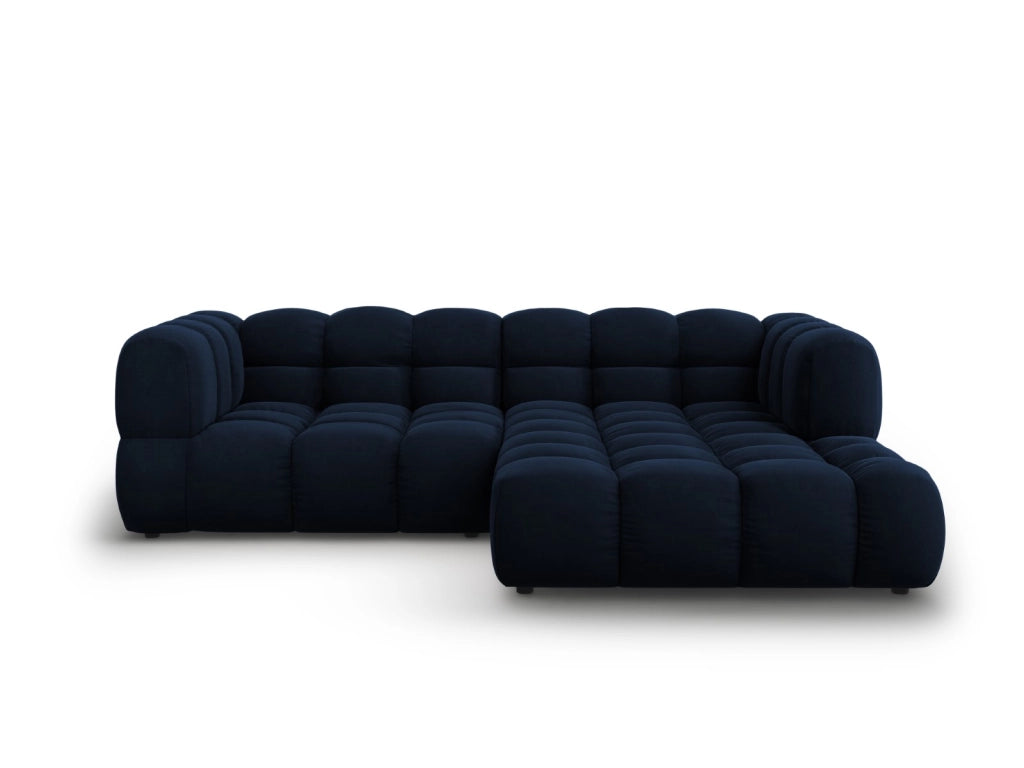 Cosmopolitan Design - Divano angolare modulare destro "Sky" 3 posti in velluto blu reale 