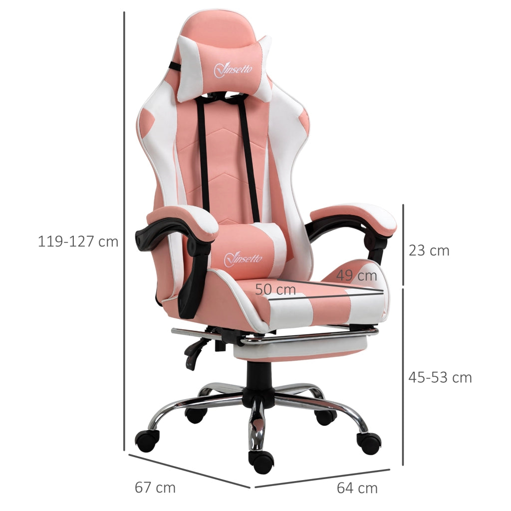 Sedia da Gaming Ergonomica con Schienale Regolabile e Massaggio ¨C zephmum ¨C Rosa