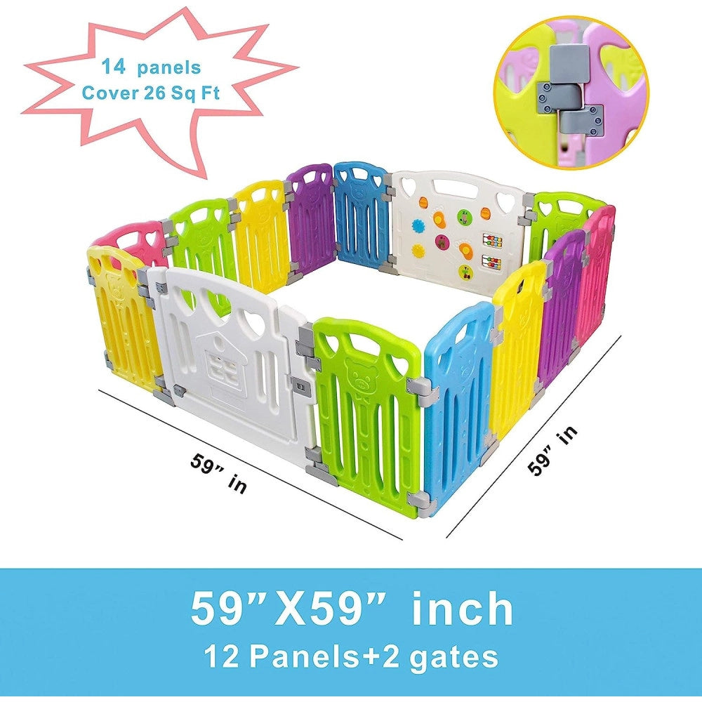 Trade Shop - Box Per Bambini Protezione Barriera Di Sicurezza Recinto Giochi 150x150x60 Cm -
