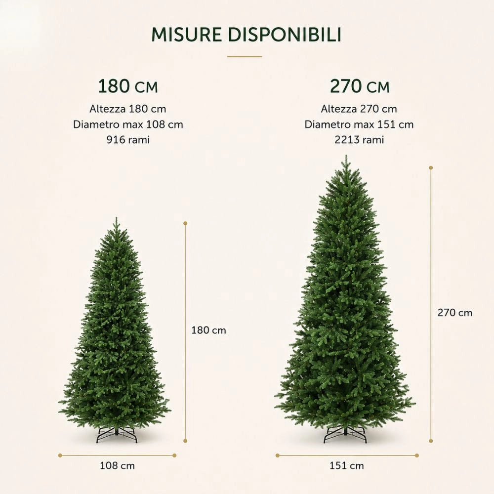 Albero di natale artificiale realistico folto dankan h 180 cm