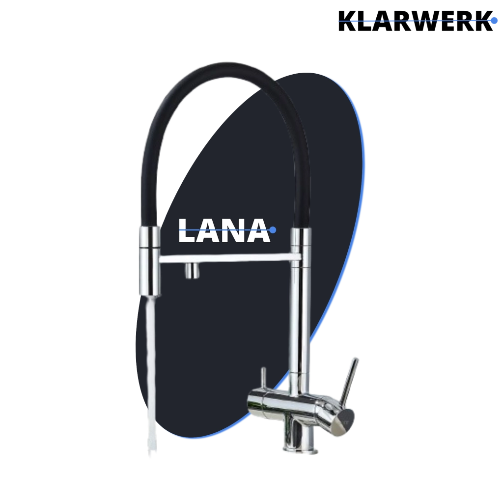 Lana | Rubinetto estensibile a 3 vie cromato lucido da cucina ad osmosi| per acqua potabile in acciaio inossidabile,  Filtra 3 connessioni
