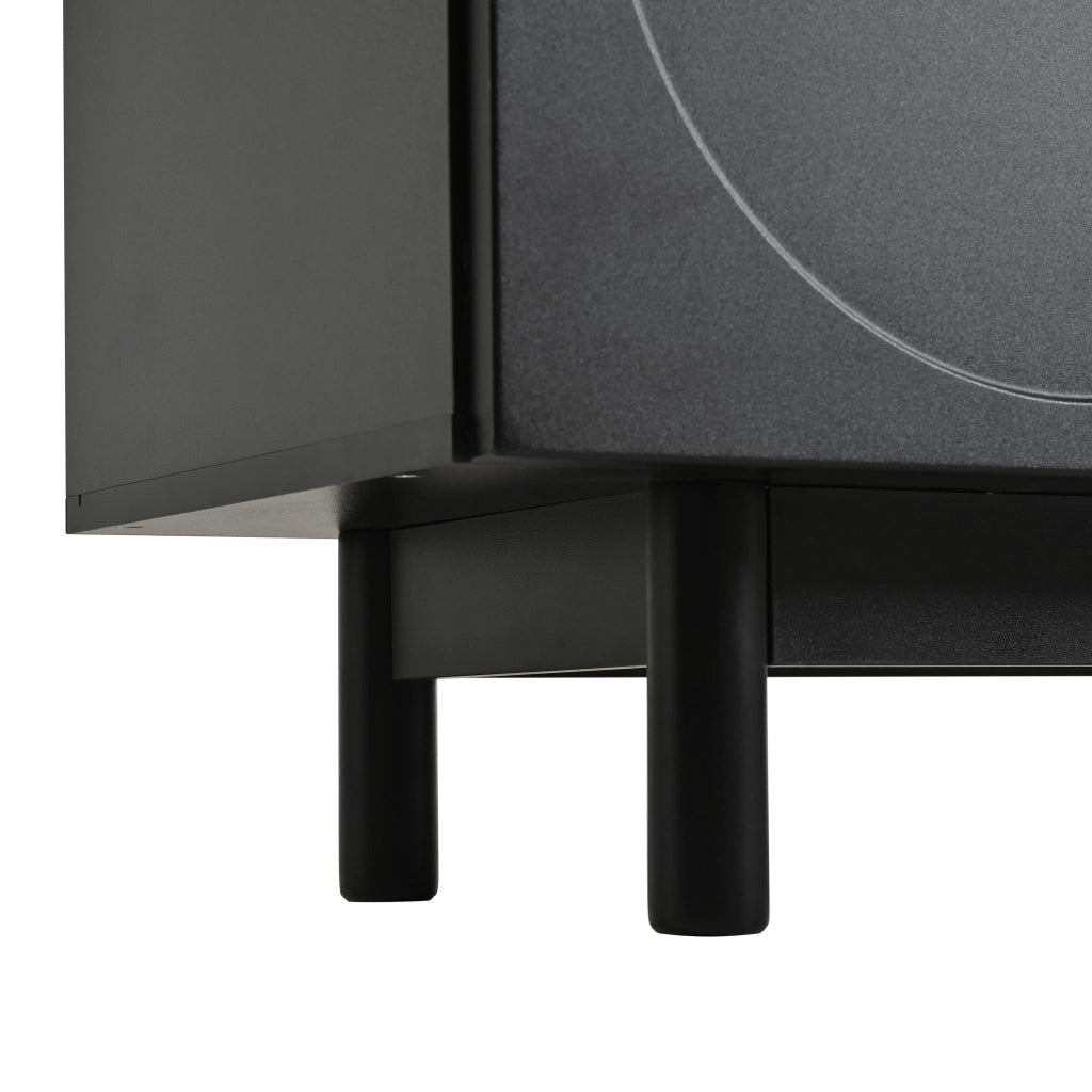 OKWISH Mobile TV con 4 Ante e Ripiani Regolabili, Apertura a Pressione, per Soggiorno, Nero, 175 x 38 x 56 cm