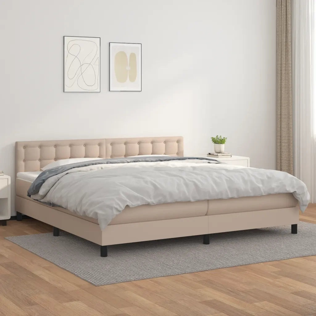 Giroletto a Molle con Materasso Cappuccino 200x200cm Similpelle cod mxl 64809