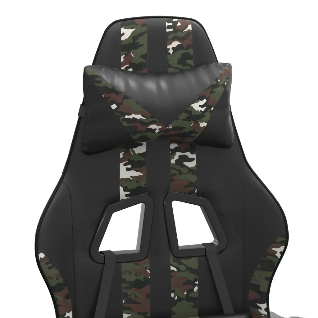 Sedia da Gaming Nero e Mimetico in Similpelle 3143829