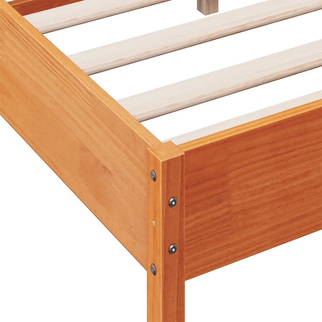 Letto senza Materasso Marrone Cera 150x200 cm in Legno di Pino