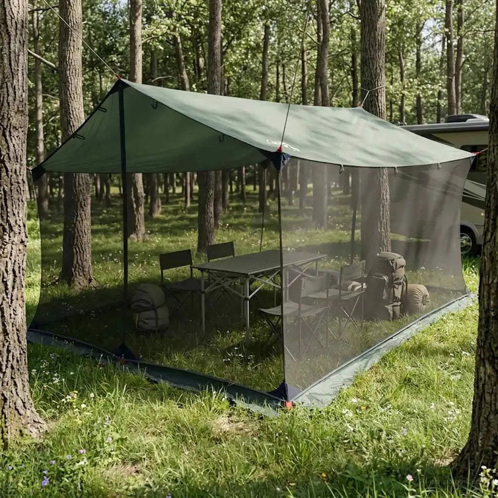Telo da campeggio con pareti in rete Verde militare 42028566