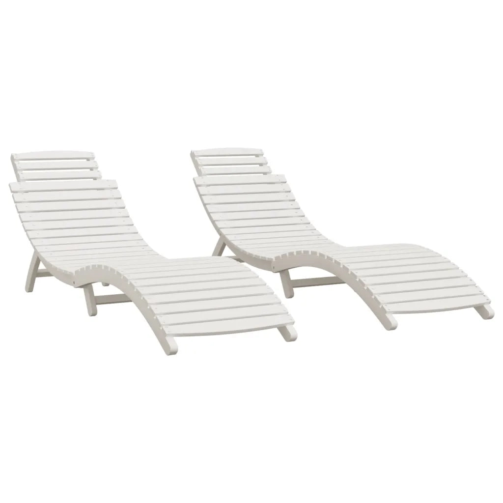 Lettini 2 pz Bianchi 184x55x64 cm Legno Massello di Acacia 3155470