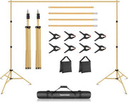 Sistema di supporto di background - piedistallo di background regolabile - studio fotografico - larghezza 3 m - altezza 66 ft/2 m - 4 traverse - 8 viti di fissaggio del background - 2 sacchi di sabbia - borsa portatile - ritratto -