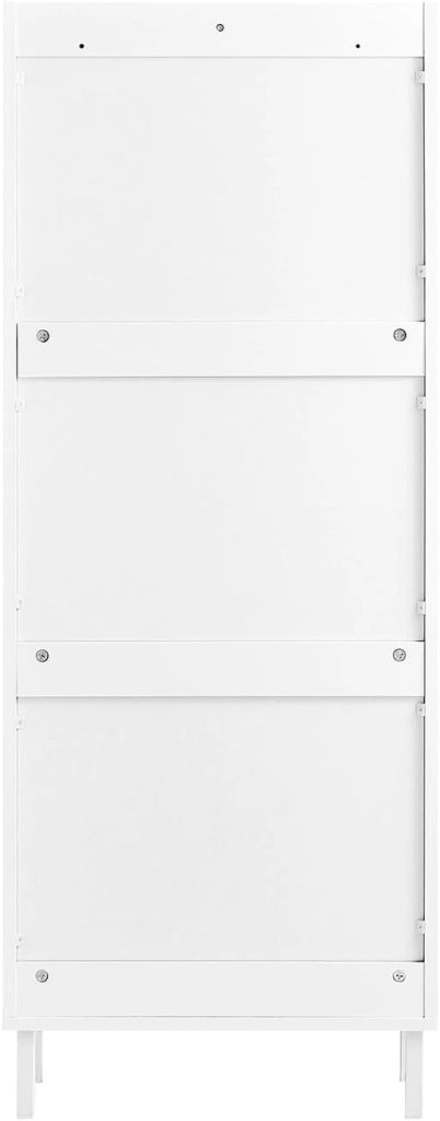 Scarpiera Salvaspazio Slim - Mobile Scarpiera 50 cm Larghezza con 3 ante battenti - Ideale per Ambienti Ristretti - Ingresso, Corridoio o Camera 50x19x130 cm Bianco FSR177-H-W