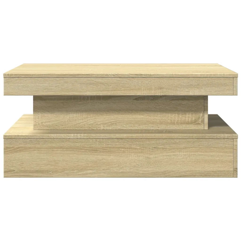 Tavolino da Soggiorno con Luci LED-Tavolino da Salotto-Tavolo Rovere Sonoma 90x50x40 cm 892333