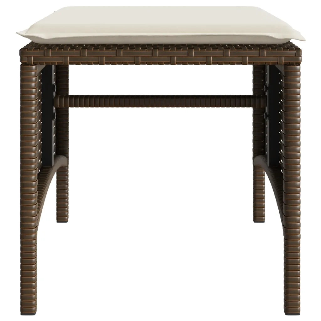 Divano Giardino 2Posti con Tavolo e Sgabelli Marrone Polyrattan 4003891