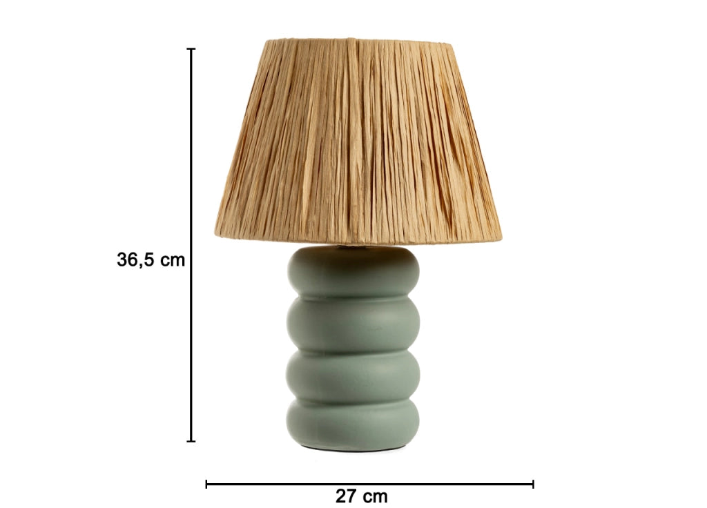 Lampada Da Tavolo Comodino Ricaricabile Accensione On/Off Modello Atene - Big - Salvia