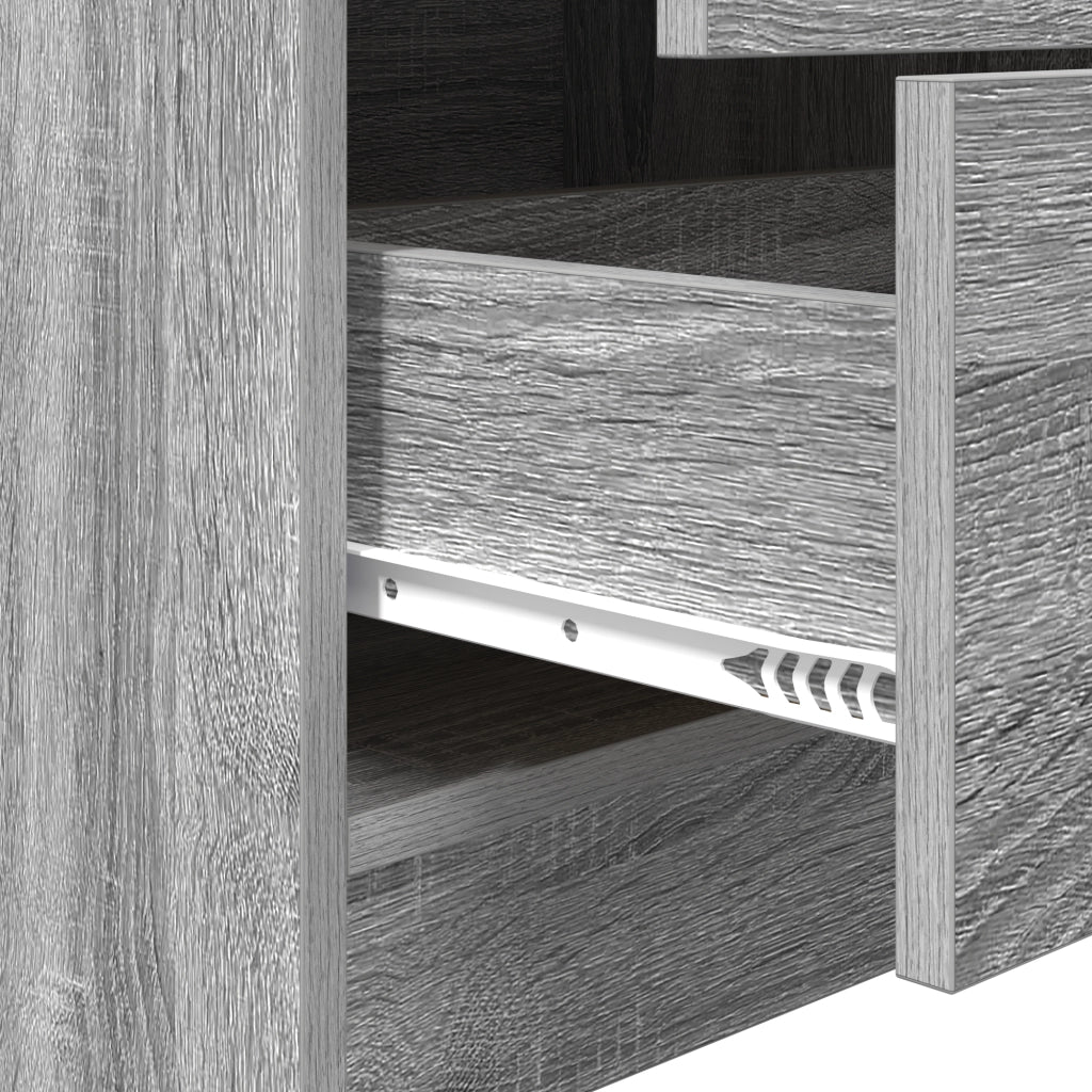 Scrivania con Storage Grigio Sonoma Legno Ingegnerizzato