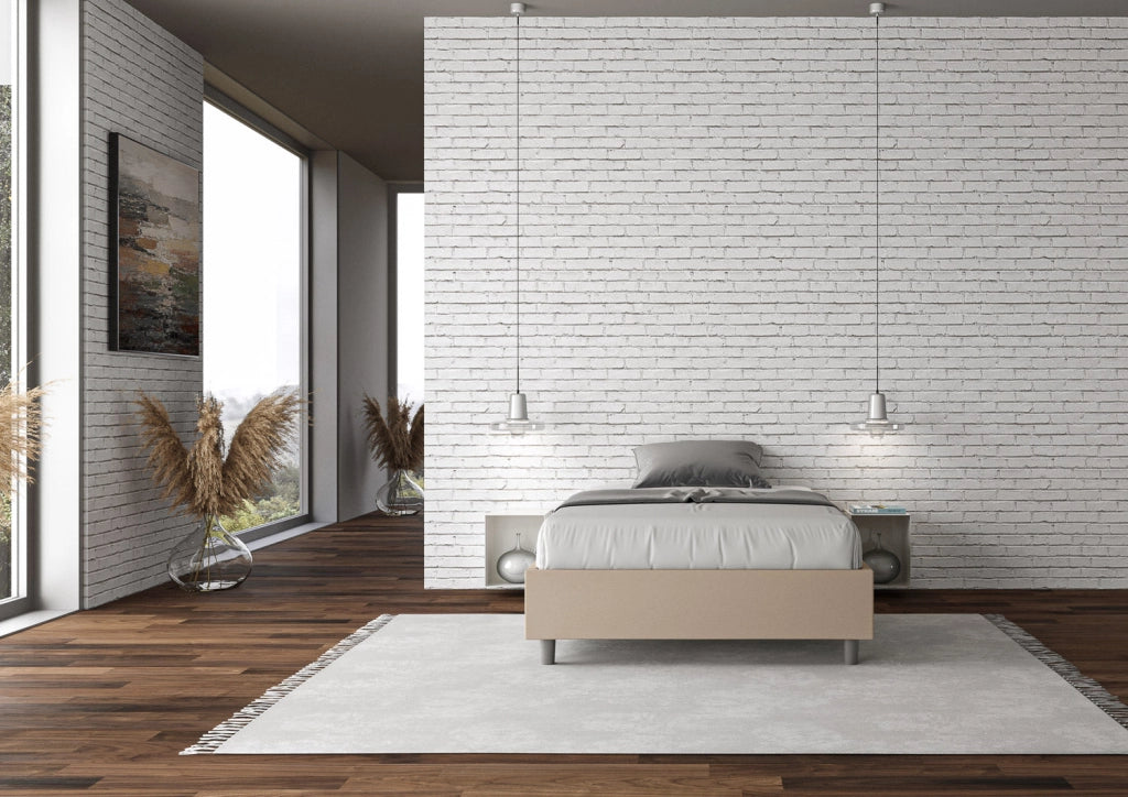 Letto Matrimoniale Francese Sommier 140x190 cm Senza Rete Azelia Tortora