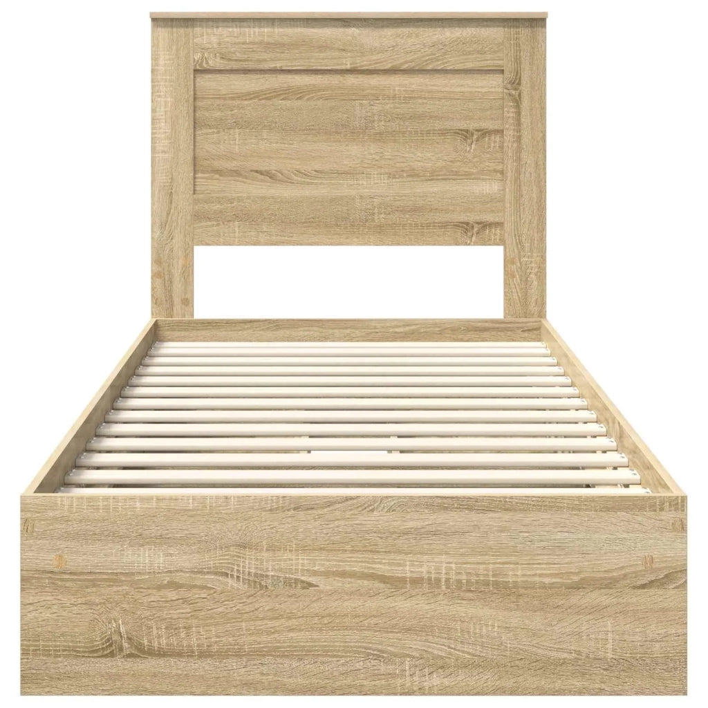 Letto con Contenitore con testiera Rovere Sonoma 100 x 200 cm