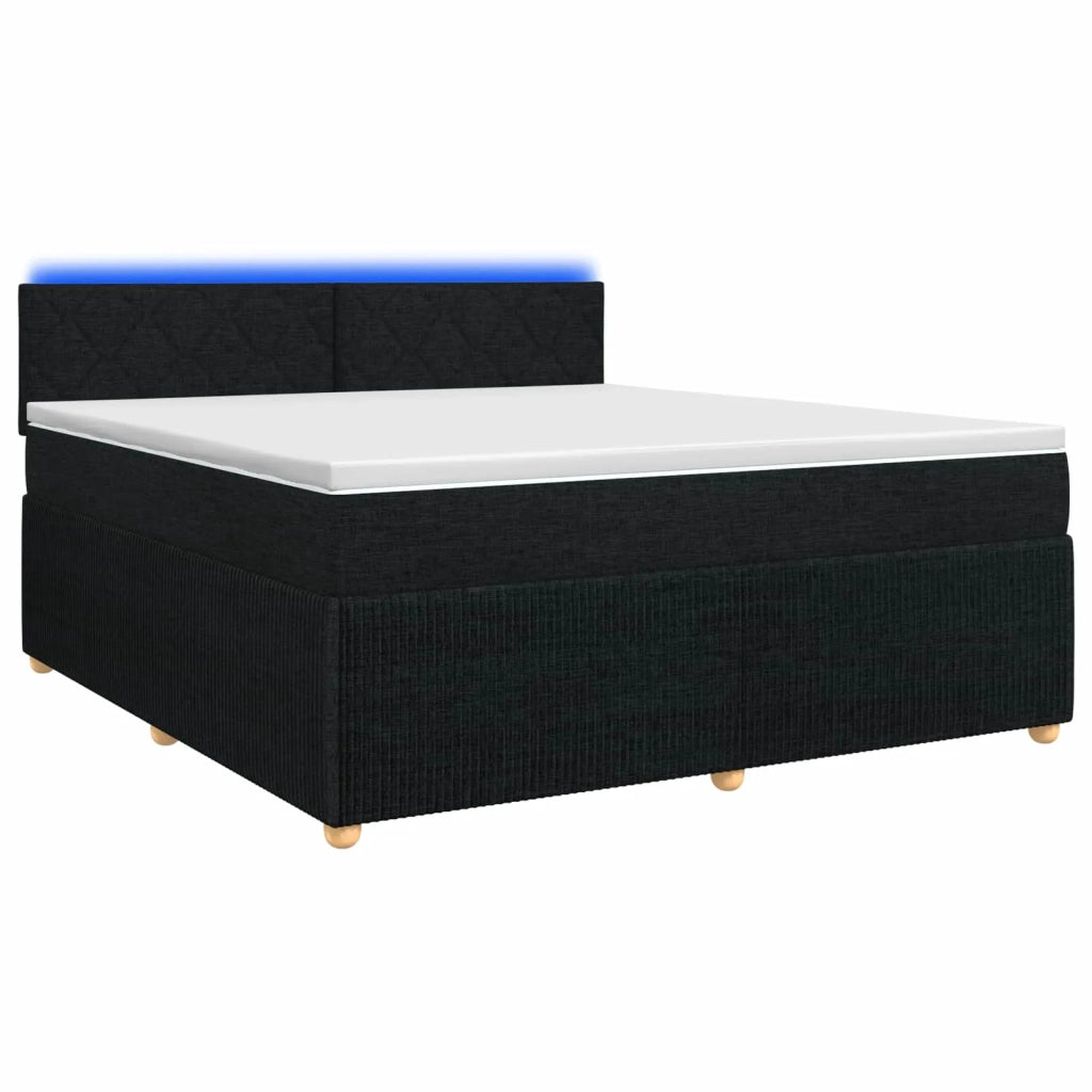 Letto box spring con materasso Nero 140 x 190 cm Tessuto 3452934