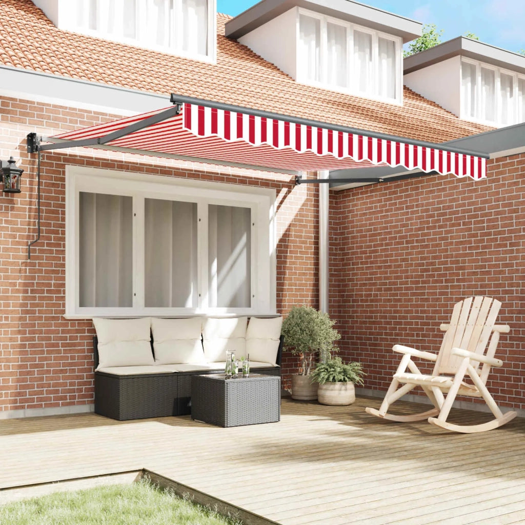 Tenda Retrattile Rosso e Bianco 350 x 250 cm 3330278