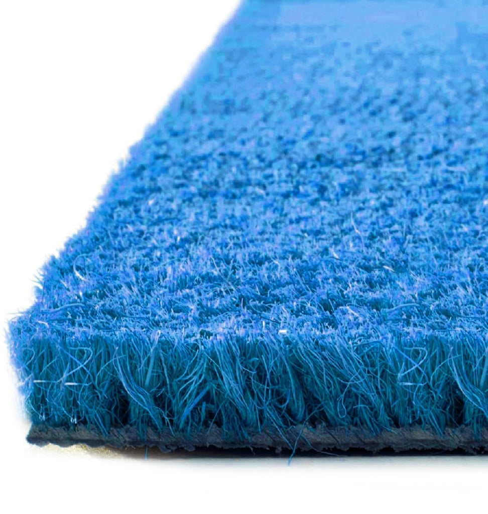 Zerbino Cocco Naturale Colorato Antiscivolo Su Misura Tappeto Ingresso Entrata 100x150 cm Blu