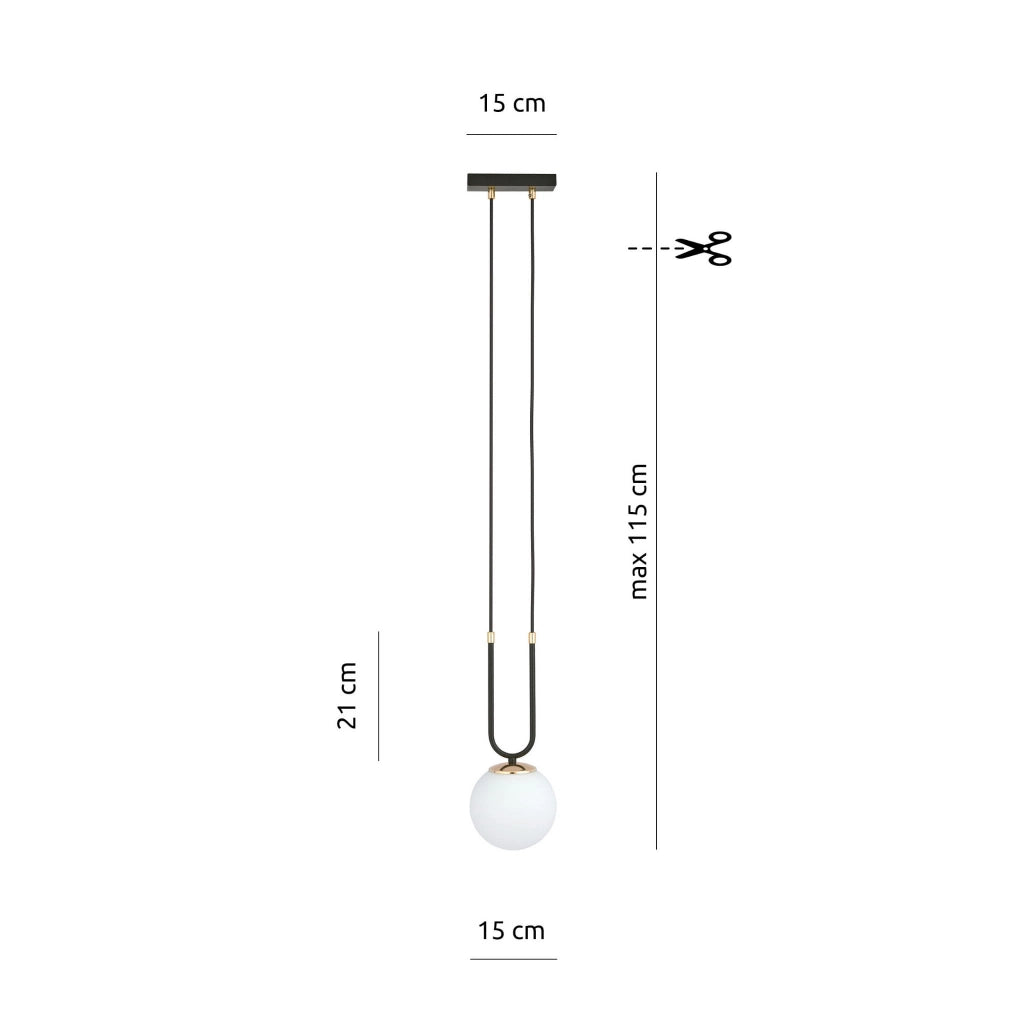 Lampada a sospensione Emibig Glam 1xE14 Ø15 nero opale