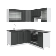Vicco Cucina angolare completa Antracite casa di campagna/bianco 160 x 190 cm , PL Antracite