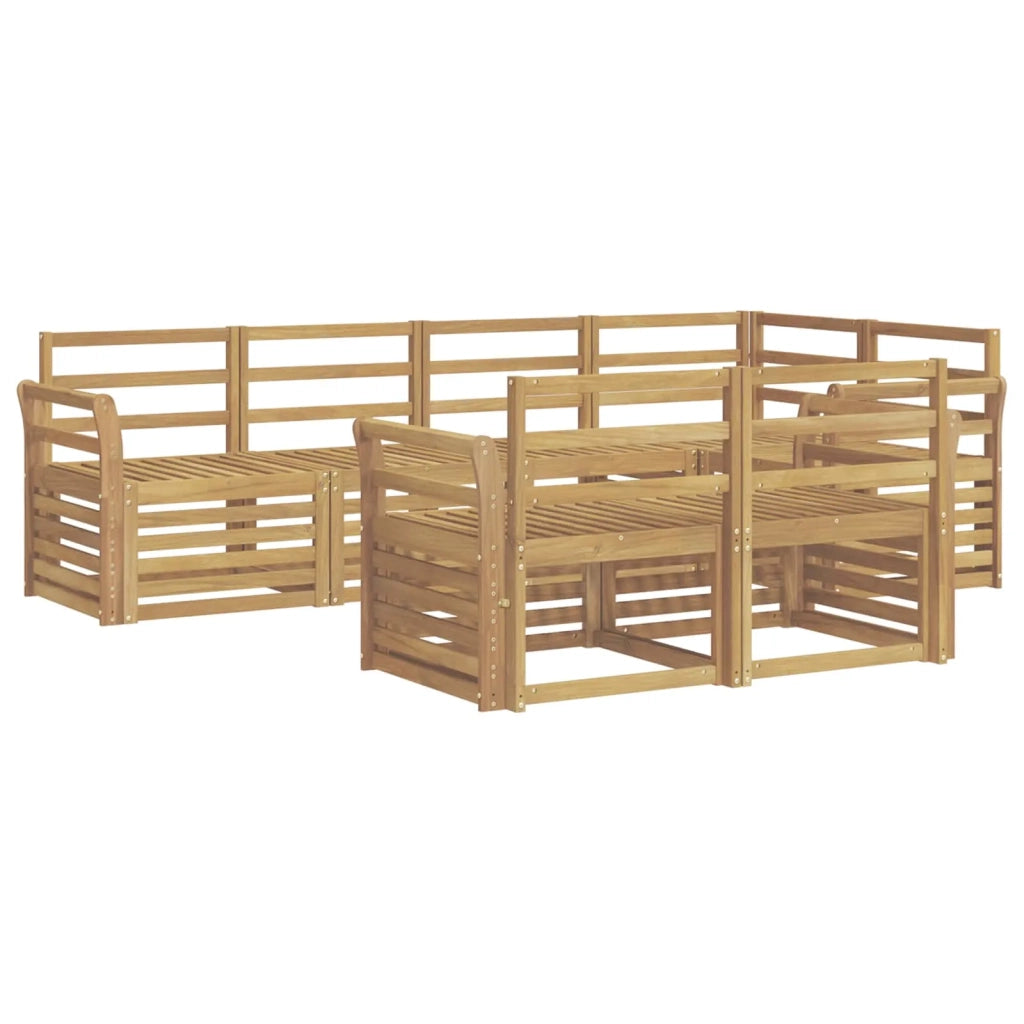 Set di divani da esterno 7 pcs Bianco 249 x 130,5 x 73 cm 3391994