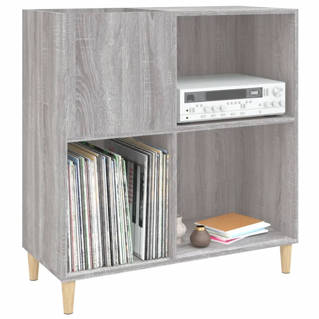 Mobile Porta Dischi Grigio Sonoma 84,5x38x89 Legno Multistrato 831995