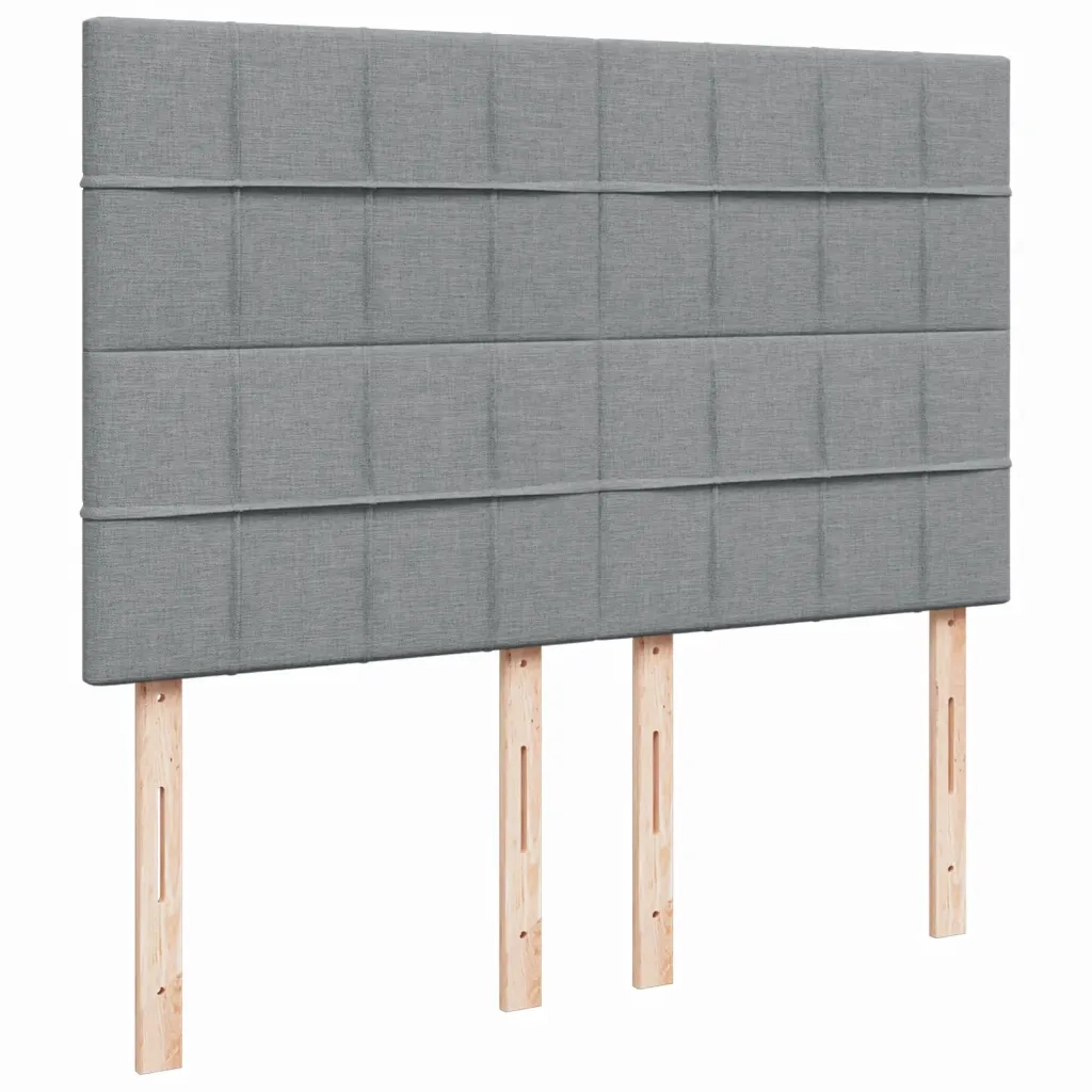 Giroletto a Molle con Materasso Grigio Chiaro 140x200cm Tessuto