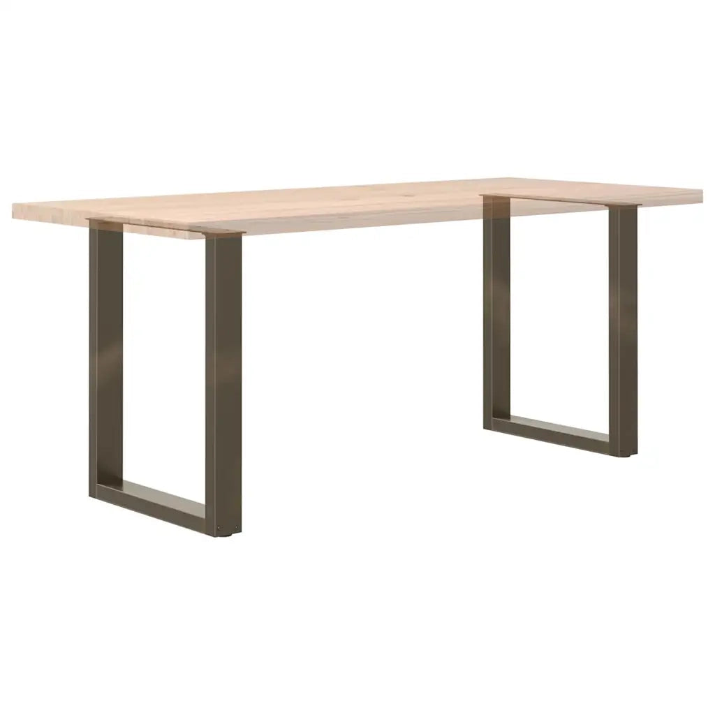 vidaXL Gambe per tavolo da pranzo a forma di U 2 pz in acciaio naturale 60x(72-73) cm